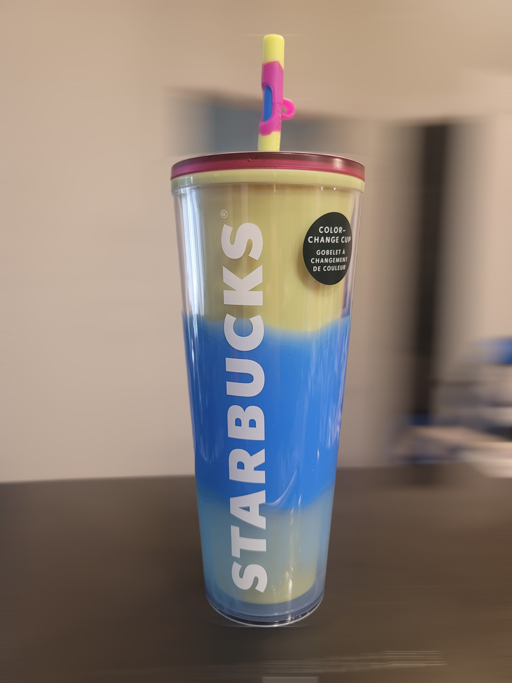 Starbucks 2023 Citrus Color Change with Swirl Straw Topper Tumbler